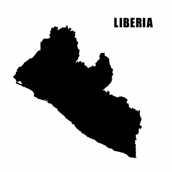 Ilustração Vetorial Mapa Contorno Libéria Mapa Fronteira Alto Detalhe Silhueta — Vetor de Stock