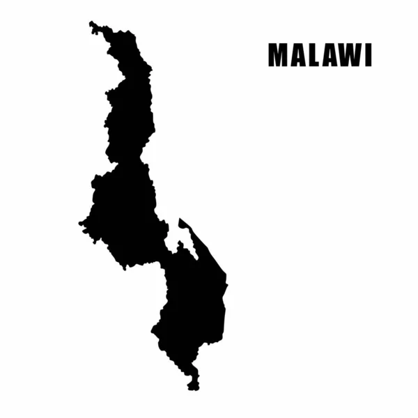 Malawi Vázlatos Térképének Vektorillusztrációja Nagy Részletességű Határtérkép Egy Fehér Alapon — Stock Vector