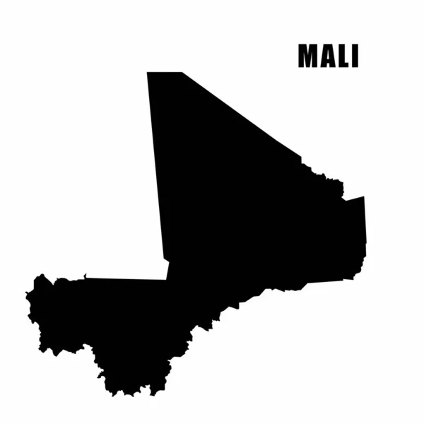 Vektorillustration Der Umrisskarte Von Mali Detaillierte Grenzkarte Silhouette Einer Landkarte — Stockvektor