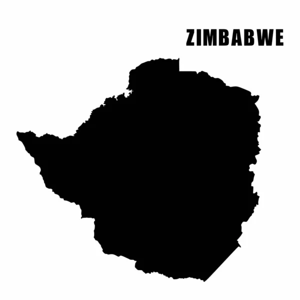 ジンバブエのアウトライン地図のベクトル図 高精細な国境地図 白い背景に隔離された国の地図のシルエット 地理的 地理的情報マップ — ストックベクタ