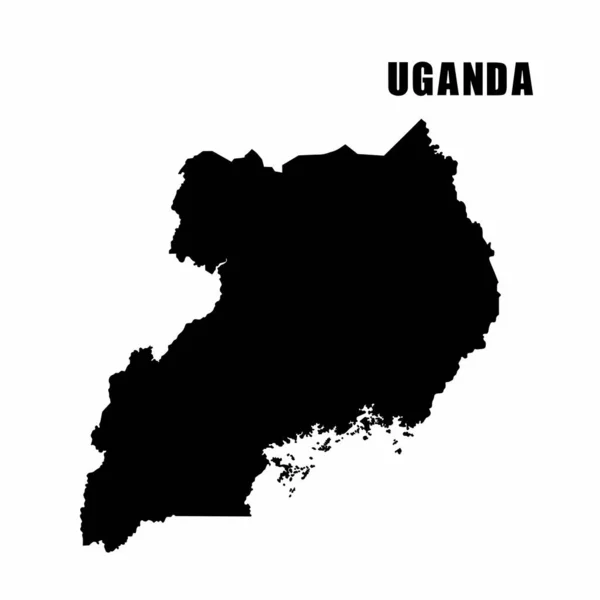 Ilustração Vetorial Mapa Esboço Uganda Mapa Fronteira Alto Detalhe Silhueta —  Vetores de Stock