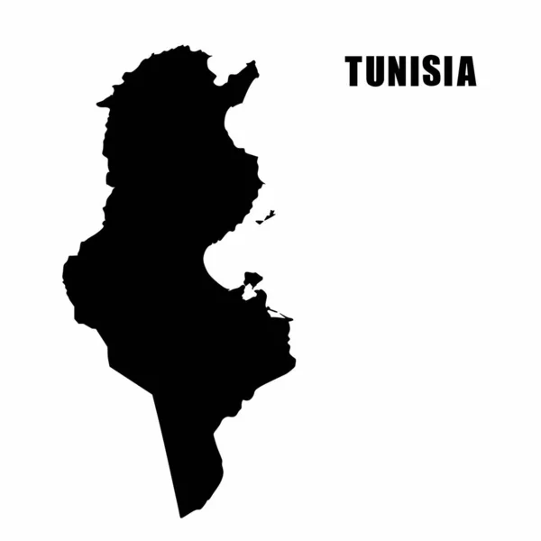 Vektorová Ilustrace Obrysové Mapy Tuniska Vysoce Podrobná Mapa Okrajů Silueta — Stockový vektor