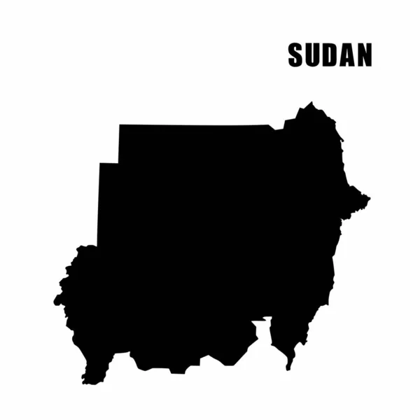 Szudán Vázlatos Térképének Vektorillusztrációja Nagy Részletességű Határtérkép Egy Fehér Alapon — Stock Vector