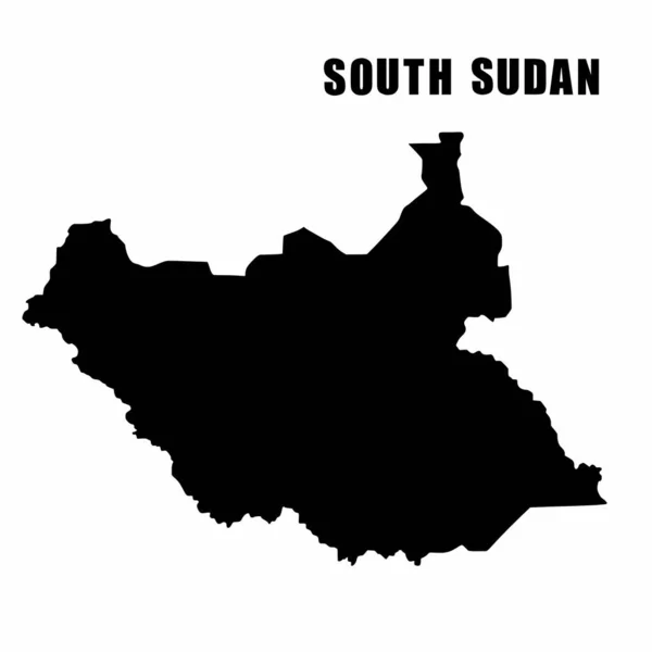 Vektorová Ilustrace Obrysové Mapy Jižního Súdánu Vysoce Podrobná Mapa Okrajů — Stockový vektor