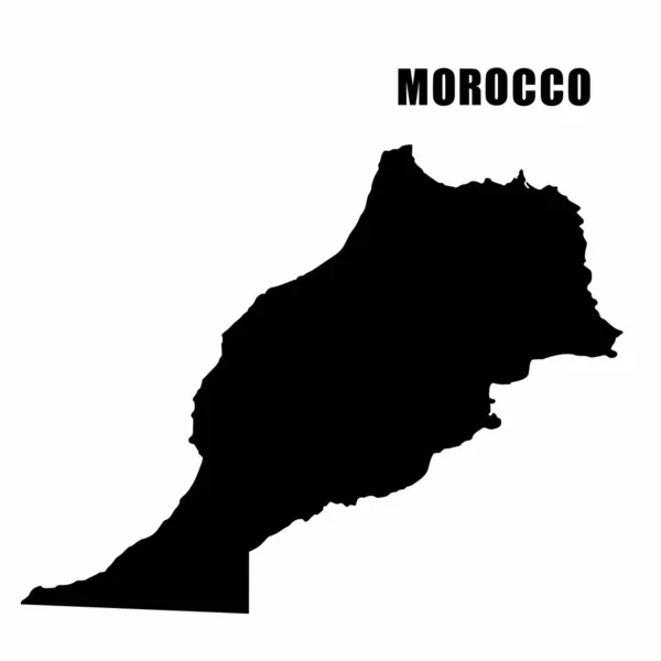 Ilustração Vetorial Mapa Contorno Marrocos Mapa Fronteira Alto Detalhe Silhueta —  Vetores de Stock