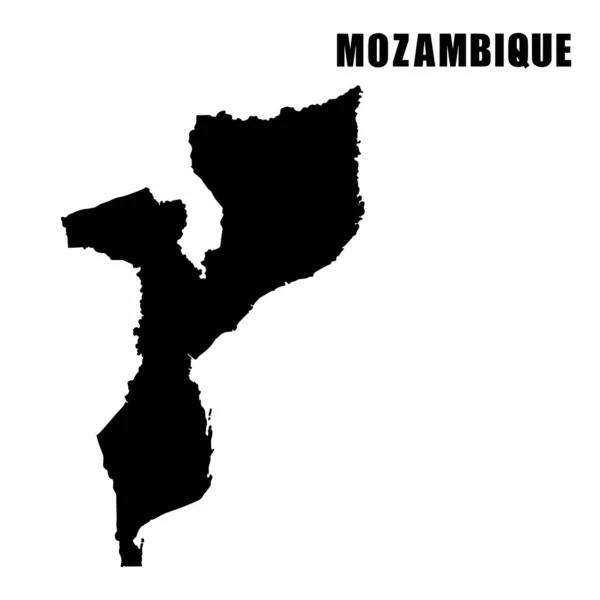 Векторна Ілюстрація Наочної Карти Мозамбіку Висока Детальна Карта Кордону Силует — стоковий вектор