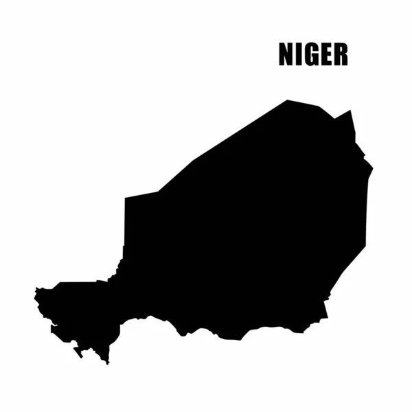 Ilustración Vectorial Del Mapa Esquemático Níger Mapa Fronterizo Alto Detalle — Vector de stock
