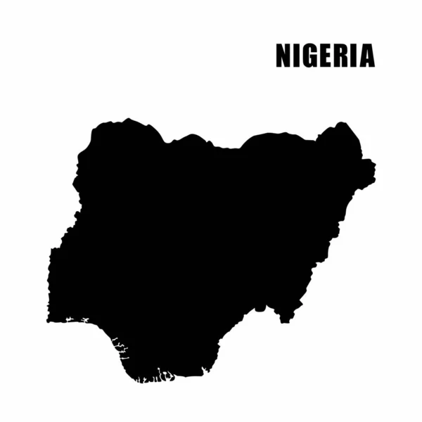 Vetor Ilustração Mapa Esboço Nigéria Mapa Fronteira Alto Detalhe Silhueta — Vetor de Stock