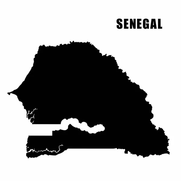 Ilustração Vetorial Mapa Contorno Senegal Mapa Fronteira Alto Detalhe Silhueta — Vetor de Stock