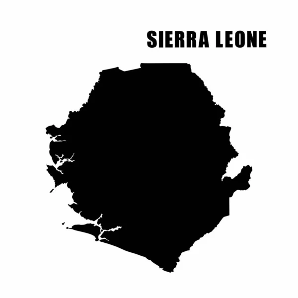 Ilustração Vetorial Mapa Contorno Serra Leoa Mapa Fronteira Alto Detalhe — Vetor de Stock