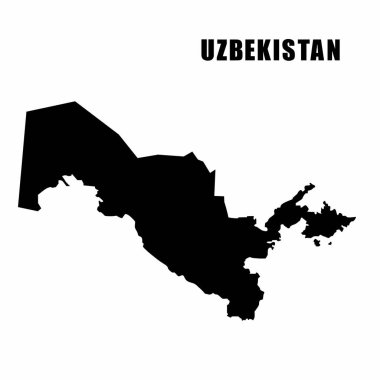 Özbekistan 'ın ana hat haritasının vektör çizimi. Yüksek detaylı sınır haritası. Beyaz arka planda izole edilmiş bir ülke haritasının silüeti. Bilgi ve coğrafi bilgi haritası.