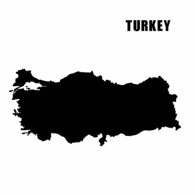 Türkiye 'nin ana hat haritasının vektör illüstrasyonu. Yüksek detaylı sınır haritası. Beyaz arka planda izole edilmiş bir ülke haritasının silüeti. Bilgi ve coğrafi bilgi haritası.