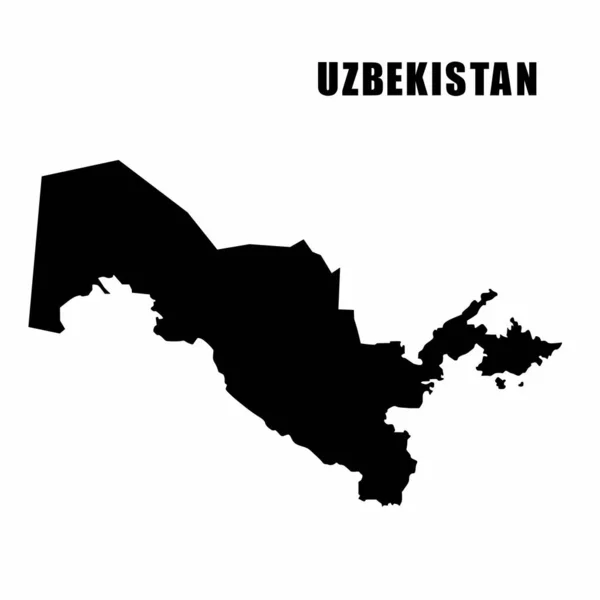 Ilustração Vetorial Mapa Esboço Uzbequistão Mapa Fronteira Alto Detalhe Silhueta — Vetor de Stock