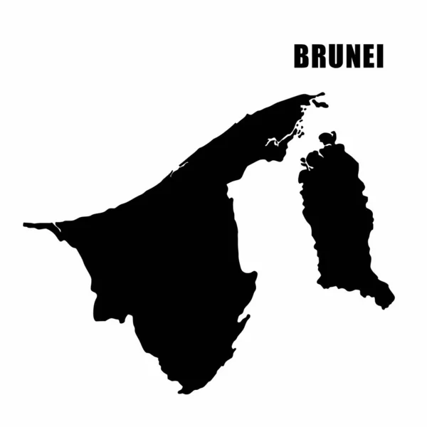 Ilustración Vectorial Del Mapa Esquemático Brunei Mapa Fronterizo Alto Detalle — Archivo Imágenes Vectoriales