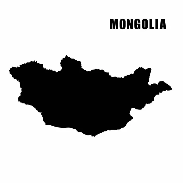 Ilustración Vectorial Del Mapa Esquemático Mongolia Mapa Fronterizo Alto Detalle — Archivo Imágenes Vectoriales