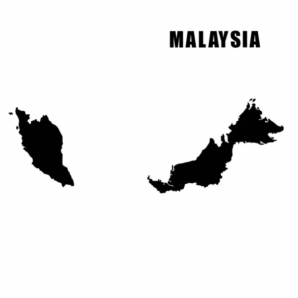 Vektorillustration Der Übersichtskarte Von Malaysia Detaillierte Grenzkarte Silhouette Einer Landkarte — Stockvektor