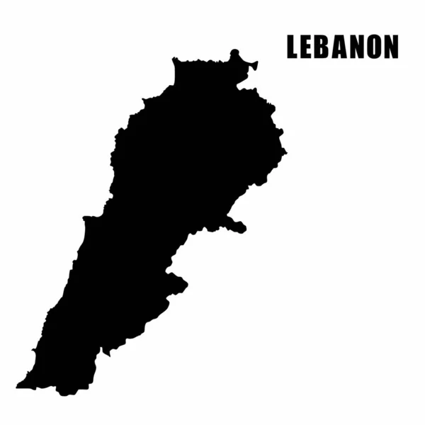 Vector Illustratie Van Schema Kaart Van Libanon Gedetailleerde Grenskaart Silhouet — Stockvector