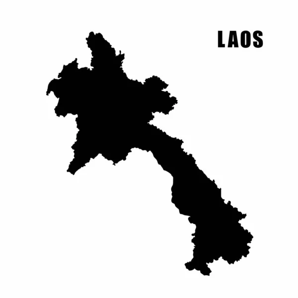 Ilustración Vectorial Del Mapa Esquemático Laos Mapa Fronterizo Alto Detalle — Archivo Imágenes Vectoriales