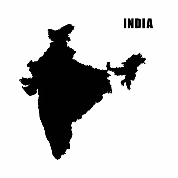 Vector Illustration Outline Map India High Detail Border Map Silhouette — Stock Vector