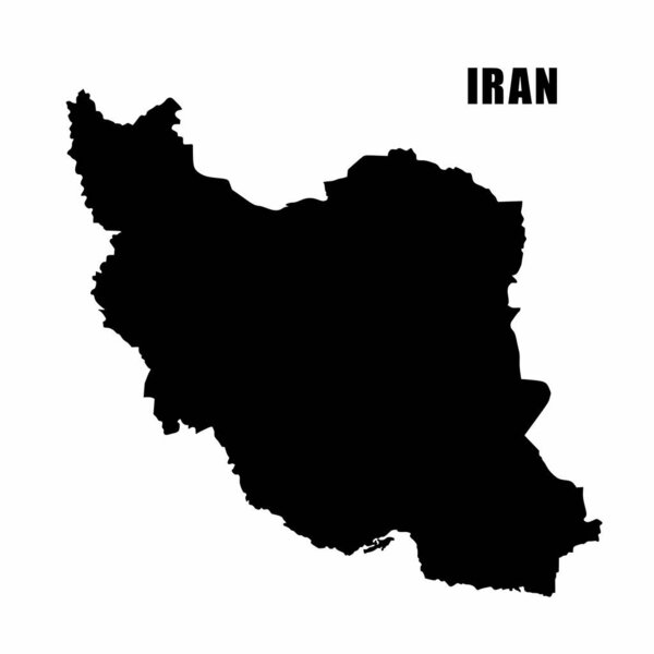 Векторная иллюстрация карты Ирана. Детальная карта границ. Силуэт карты страны изолирован на белом фоне. Карта для инфографики и географической информации.