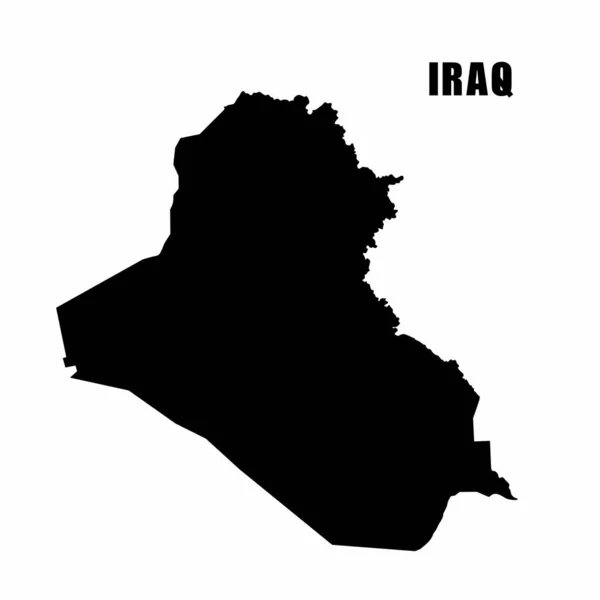 イラクの概要地図のベクトル図 高精細な国境地図 白い背景に隔離された国の地図のシルエット 地理的 地理的情報マップ — ストックベクタ