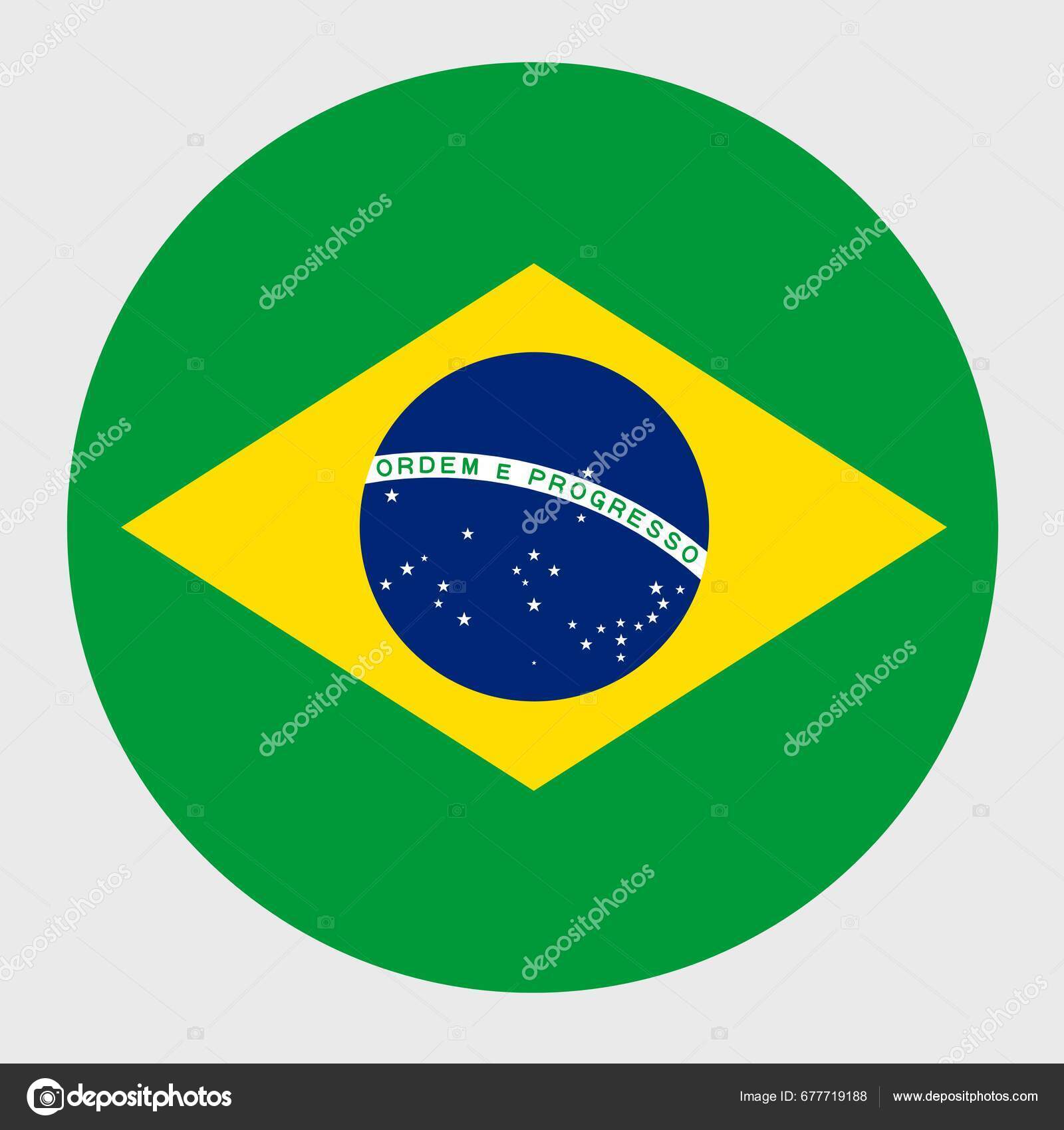 Ilustración Vectorial Forma Plana Redonda Bandera Brasil Bandera Nacional  Oficial Vector de stock por ©ristiyani2299.gmail.com 677719188