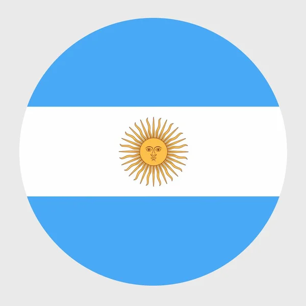 Ilustracja Wektorowa Płaskiej Okrągłej Flagi Argentyny Oficjalna Flaga Narodowa Kształcie — Wektor stockowy