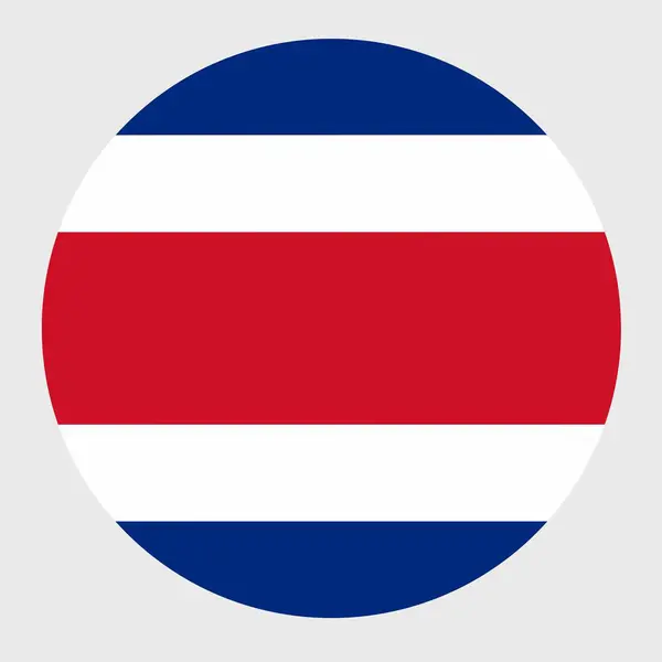 Illustration Vectorielle Forme Ronde Plate Drapeau Costa Rica Drapeau National — Image vectorielle
