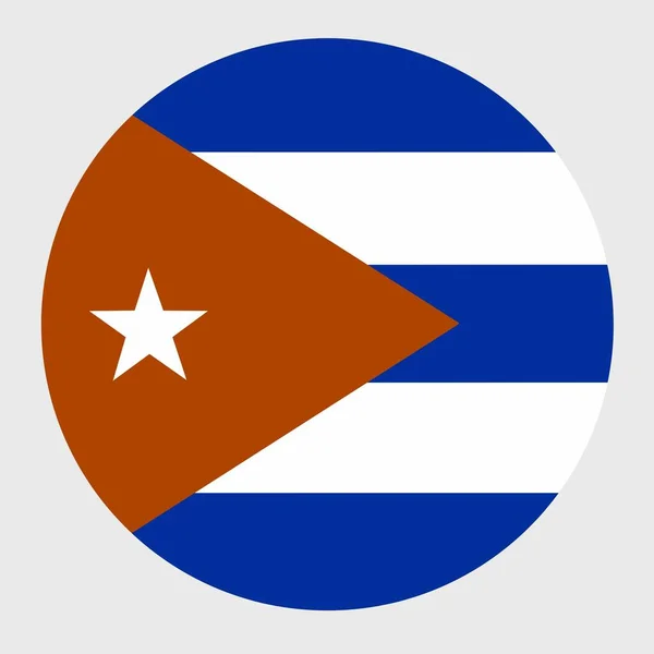 Illustration Vectorielle Forme Ronde Plate Drapeau Cubain Drapeau National Officiel — Image vectorielle