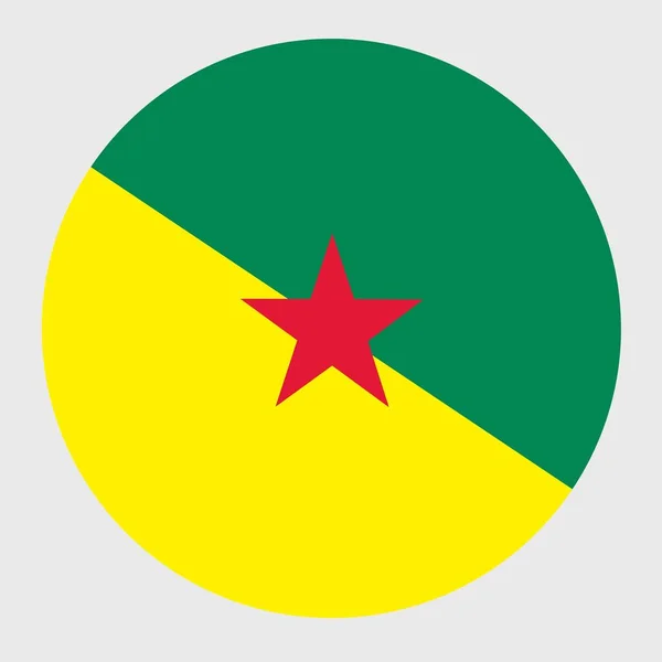 Vektorové Znázornění Plochého Kulatého Tvaru Vlajky Francouzské Guyany Oficiální Národní — Stockový vektor