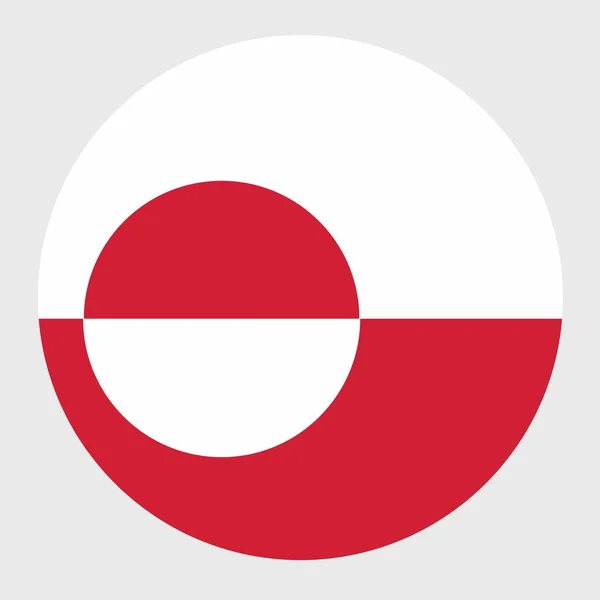 Grönland Zászló Alakú Lapos Kerek Vektor Illusztráció Hivatalos Nemzeti Zászló — Stock Vector