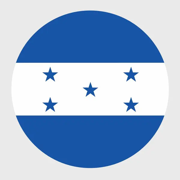 Ilustracja Wektorowa Płaskiej Okrągłej Flagi Hondurasu Oficjalna Flaga Narodowa Kształcie — Wektor stockowy