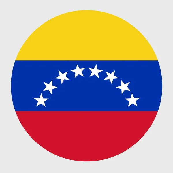 Illustration Vectorielle Forme Ronde Plate Drapeau Venezuela Drapeau National Officiel — Image vectorielle