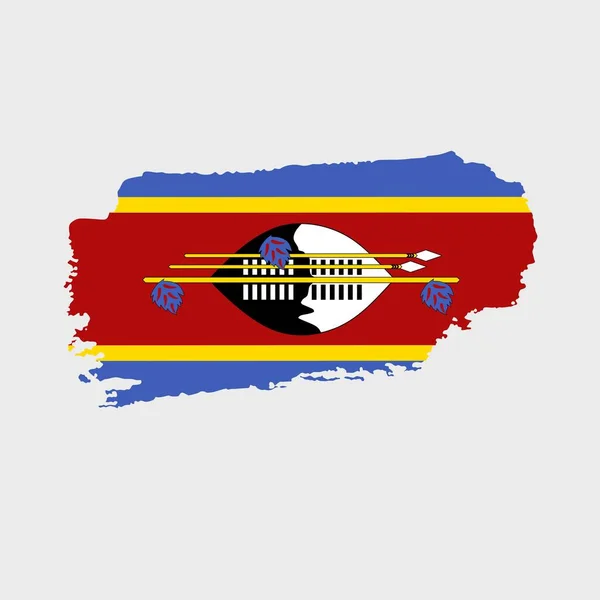 Eswatini Eller Swaziland Flagga Med Grunge Konsistens Vektor Illustration Flagga — Stock vektor
