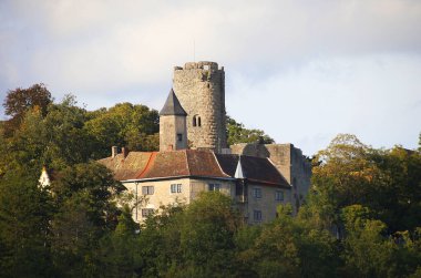 Krautheim Ortaçağ Şatosu, Hohenlohe, Baden-Wuerttemberg, Almanya