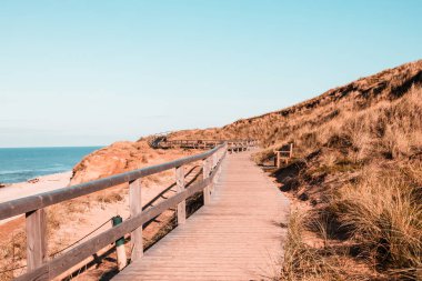 Kampen yakınlarındaki Kızıl Kayalık, Sylt, Almanya, Avrupa