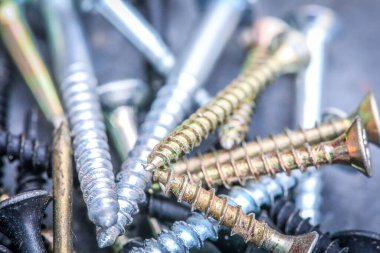 Different Kind of Screws on a table in a workshop