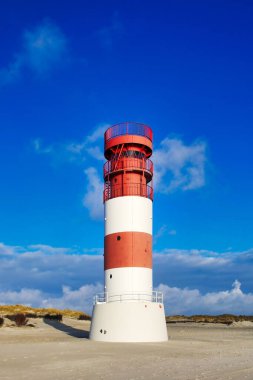 Helgoland Dune 'daki Deniz Feneri, Schleswig-Holstein, Almanya, Avrupa