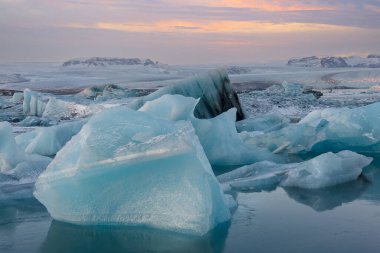  İzlanda, Avrupa 'daki Buzul Gölü Jkulsarlonu  