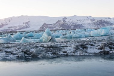  İzlanda, Avrupa 'daki Buzul Gölü Jkulsarlonu  