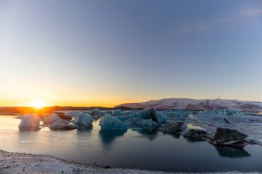  İzlanda, Avrupa 'daki Buzul Gölü Jkulsarlonu  