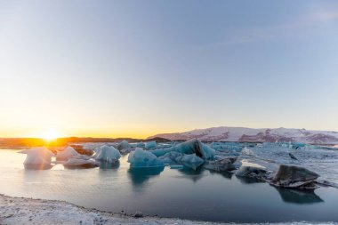  İzlanda, Avrupa 'daki Buzul Gölü Jkulsarlonu  