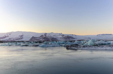  İzlanda, Avrupa 'daki Buzul Gölü Jkulsarlonu  