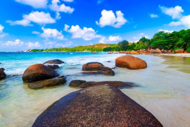 The Beach Anse Lazio, Praslin, Seyşeller Adası, Hint Okyanusu, Afrika.
