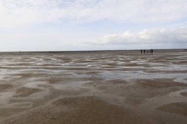 Peninsula Nordstrand yakınlarındaki Wadden Denizi Ulusal Parkı, Almanya, Avrupa