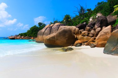 Strand Anse Lazio, Praslin, Seyşellen, Afrika, Indischer Ozean