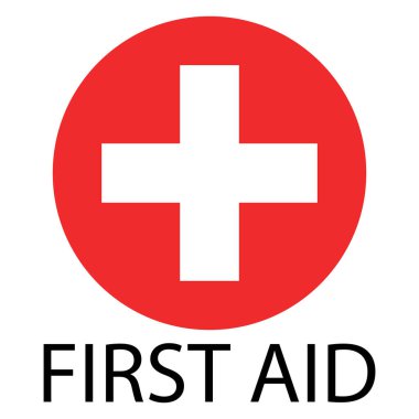 First aid icon, medical cross symbol vector illustration