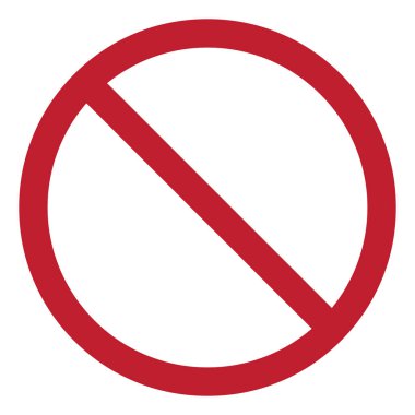 Forbidden sign vector icon. Red prohibition sign