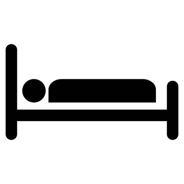Sleeping man on bed icon. Hotel and motels element for mobile concept and web applications