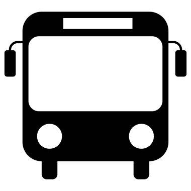 Beyaz arka plan üzerinde izole otobüs simgesi